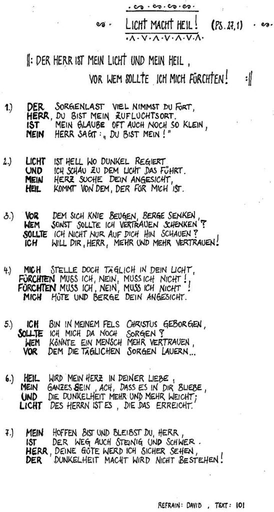 Der Herr ist mein Licht und mein Heil, vor wem sollte ich mich fürchten?

Ein Lied für den Jakobsweg