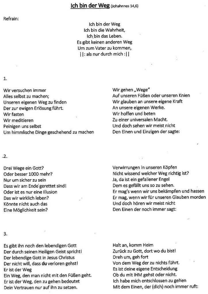 Ich bin der Weg
